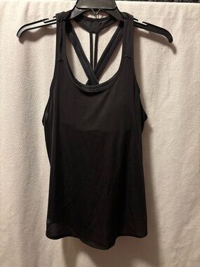 Athleta Black Strappy Back Tank Top with sports bra